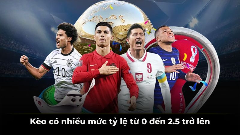 Kèo có nhiều mức tỷ lệ từ 0 đến 2.5 trở lên