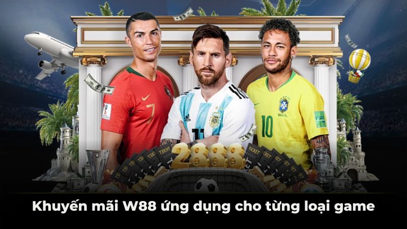 Khuyến mãi W88 ứng dụng cho từng loại game
